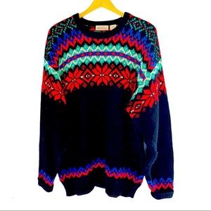 Brian MacNeil Men’s Vintage Multicolor Grandpa Fair Isle Sweater, Size Large/T